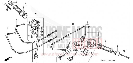 COMMUTATEUR/CABLE CBR1100XXY de 2000